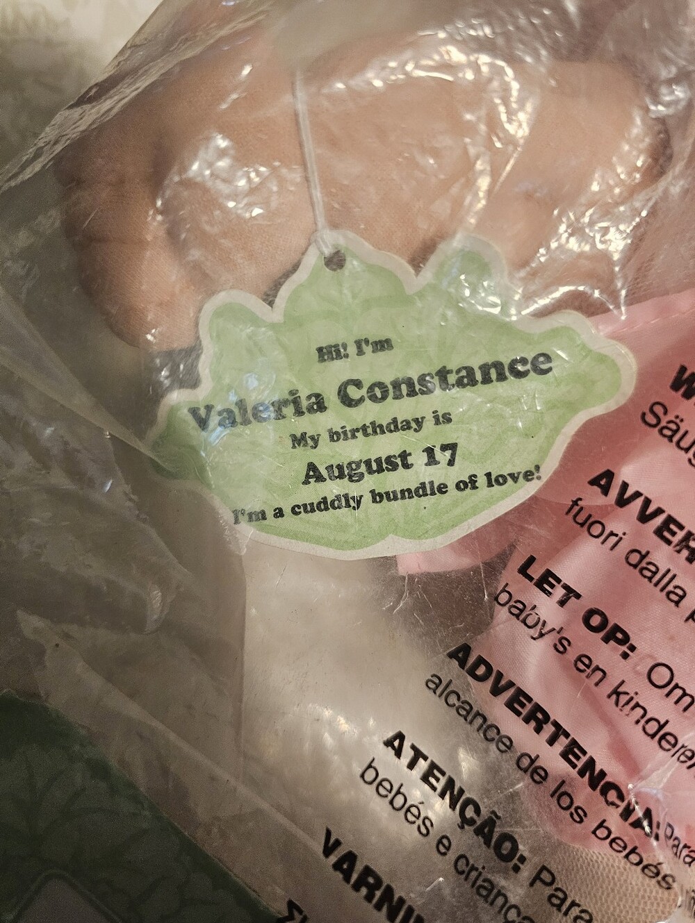 Plush Cabbage patch Baby Doll in Pink Dress - Soft Cuddly Toy New - Picture 2 of 3